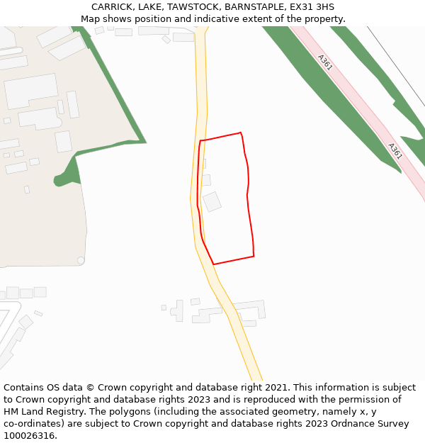 CARRICK, LAKE, TAWSTOCK, BARNSTAPLE, EX31 3HS: Location map and indicative extent of plot