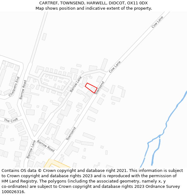 CARTREF, TOWNSEND, HARWELL, DIDCOT, OX11 0DX: Location map and indicative extent of plot