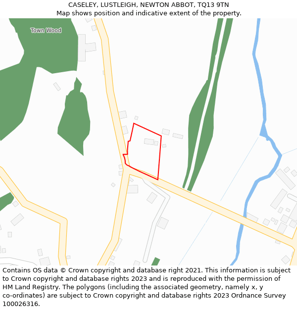 CASELEY, LUSTLEIGH, NEWTON ABBOT, TQ13 9TN: Location map and indicative extent of plot