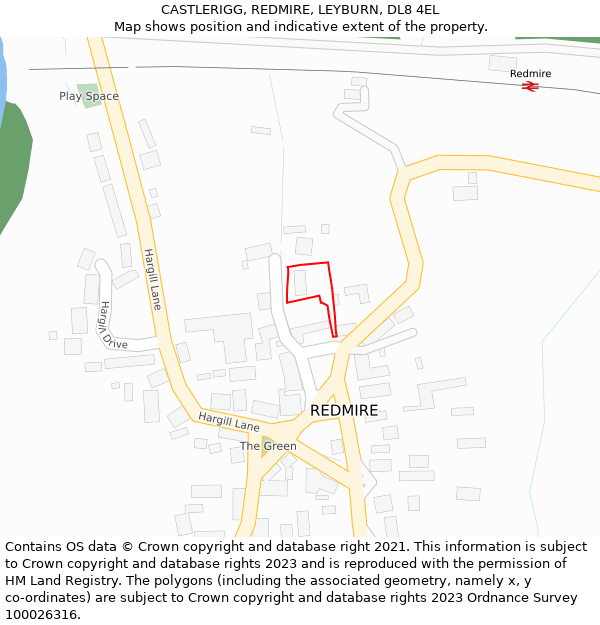 CASTLERIGG, REDMIRE, LEYBURN, DL8 4EL: Location map and indicative extent of plot
