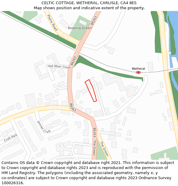 CELTIC COTTAGE, WETHERAL, CARLISLE, CA4 8ES: Location map and indicative extent of plot