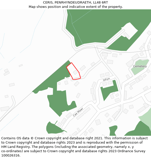 CERIS, PENRHYNDEUDRAETH, LL48 6RT: Location map and indicative extent of plot