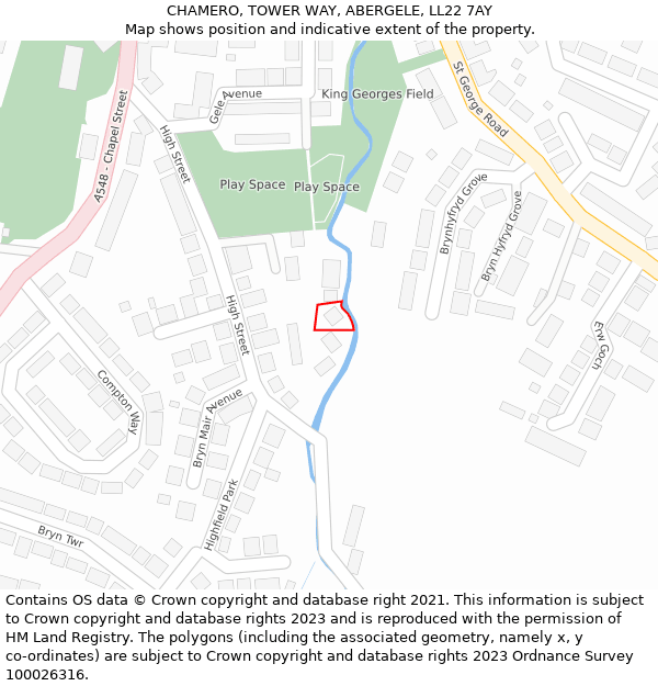 CHAMERO, TOWER WAY, ABERGELE, LL22 7AY: Location map and indicative extent of plot