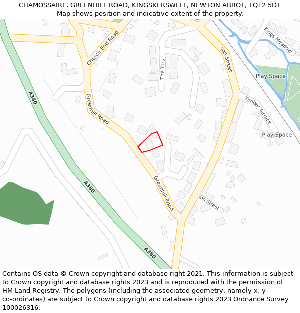 CHAMOSSAIRE, GREENHILL ROAD, KINGSKERSWELL, NEWTON ABBOT, TQ12 5DT: Location map and indicative extent of plot