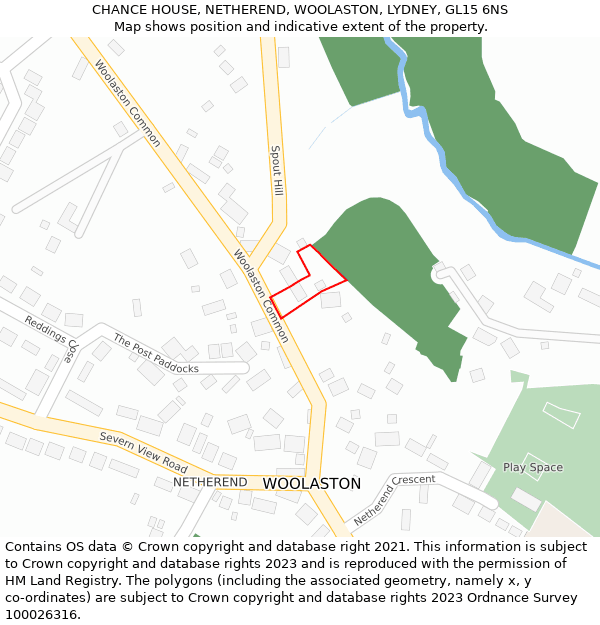 CHANCE HOUSE, NETHEREND, WOOLASTON, LYDNEY, GL15 6NS: Location map and indicative extent of plot