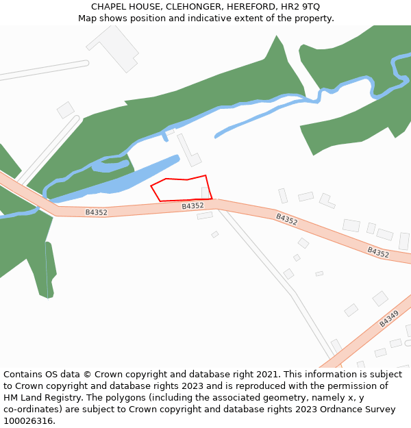 CHAPEL HOUSE, CLEHONGER, HEREFORD, HR2 9TQ: Location map and indicative extent of plot