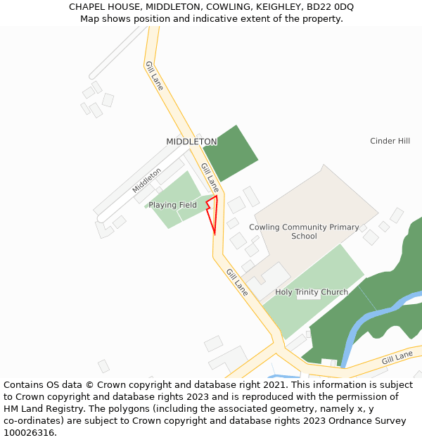 CHAPEL HOUSE, MIDDLETON, COWLING, KEIGHLEY, BD22 0DQ: Location map and indicative extent of plot