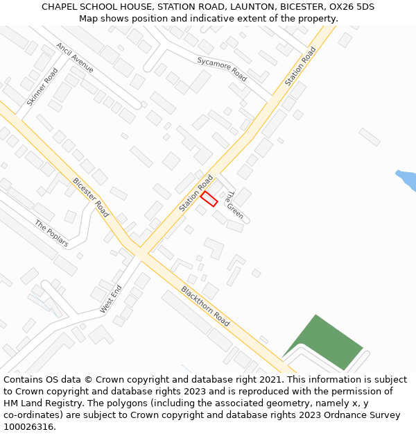 CHAPEL SCHOOL HOUSE, STATION ROAD, LAUNTON, BICESTER, OX26 5DS: Location map and indicative extent of plot