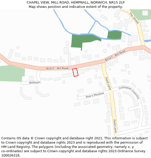 CHAPEL VIEW, MILL ROAD, HEMPNALL, NORWICH, NR15 2LP: Location map and indicative extent of plot