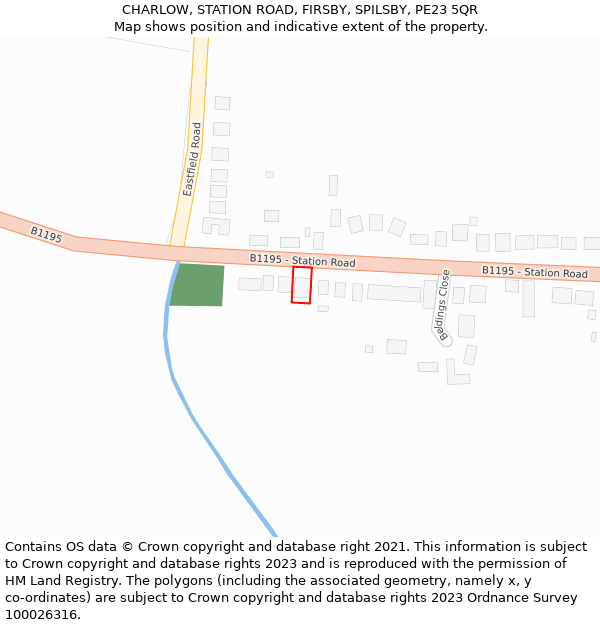 CHARLOW, STATION ROAD, FIRSBY, SPILSBY, PE23 5QR: Location map and indicative extent of plot