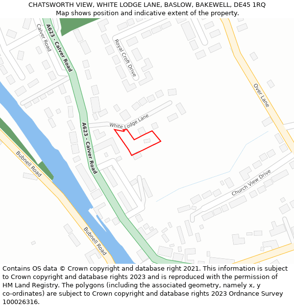 CHATSWORTH VIEW, WHITE LODGE LANE, BASLOW, BAKEWELL, DE45 1RQ: Location map and indicative extent of plot