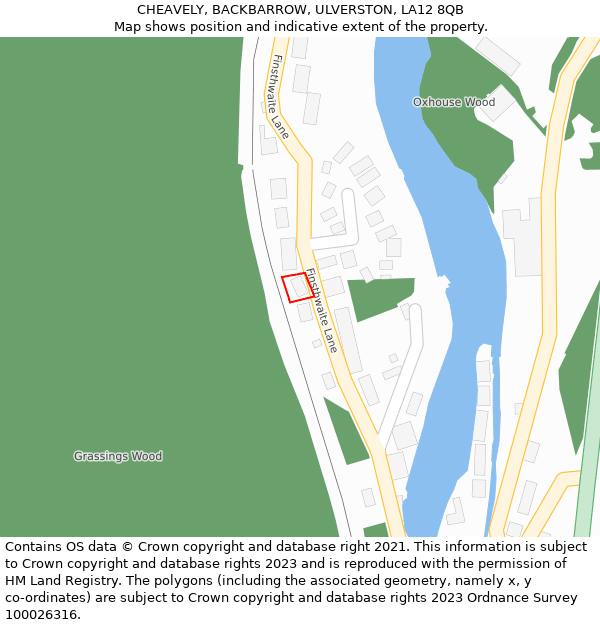 CHEAVELY, BACKBARROW, ULVERSTON, LA12 8QB: Location map and indicative extent of plot
