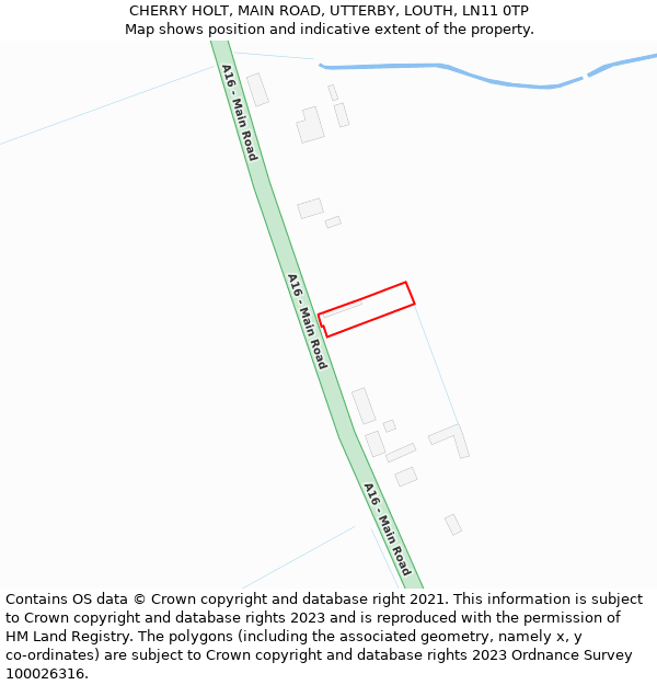 CHERRY HOLT, MAIN ROAD, UTTERBY, LOUTH, LN11 0TP: Location map and indicative extent of plot