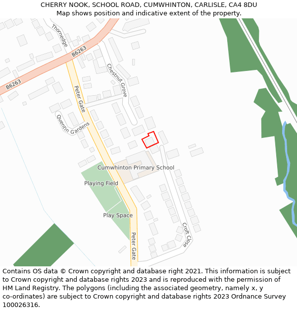 CHERRY NOOK, SCHOOL ROAD, CUMWHINTON, CARLISLE, CA4 8DU: Location map and indicative extent of plot