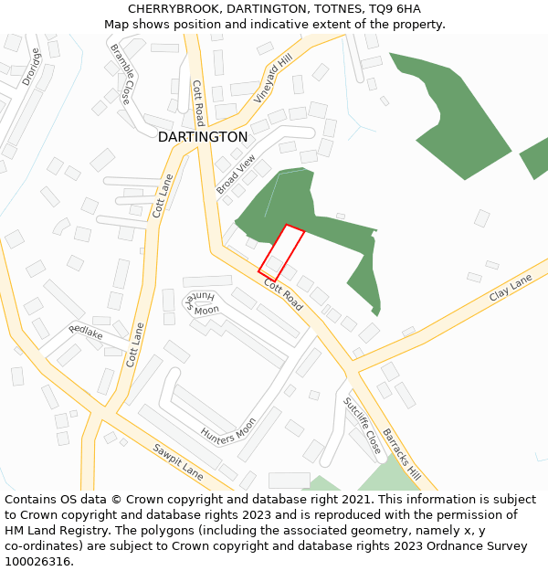 CHERRYBROOK, DARTINGTON, TOTNES, TQ9 6HA: Location map and indicative extent of plot