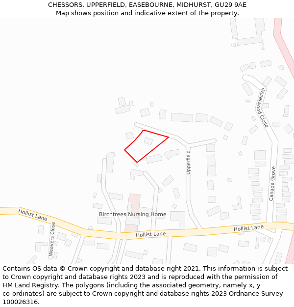 CHESSORS, UPPERFIELD, EASEBOURNE, MIDHURST, GU29 9AE: Location map and indicative extent of plot