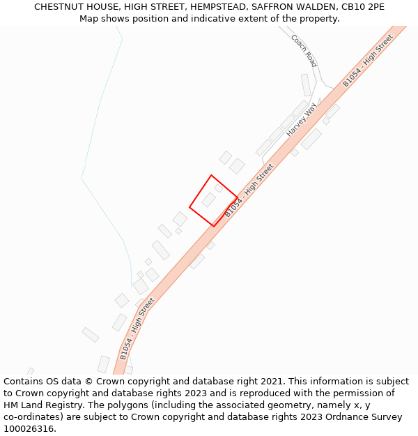 CHESTNUT HOUSE, HIGH STREET, HEMPSTEAD, SAFFRON WALDEN, CB10 2PE: Location map and indicative extent of plot