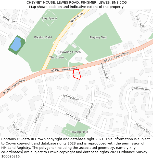 CHEYNEY HOUSE, LEWES ROAD, RINGMER, LEWES, BN8 5QG: Location map and indicative extent of plot