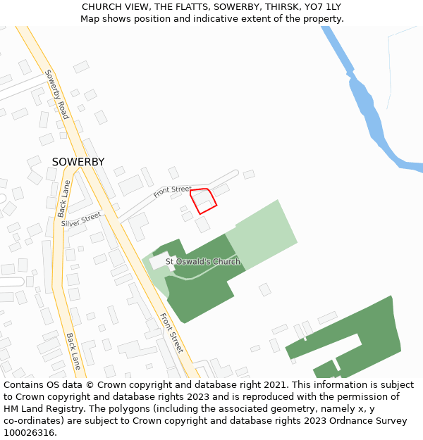 CHURCH VIEW, THE FLATTS, SOWERBY, THIRSK, YO7 1LY: Location map and indicative extent of plot