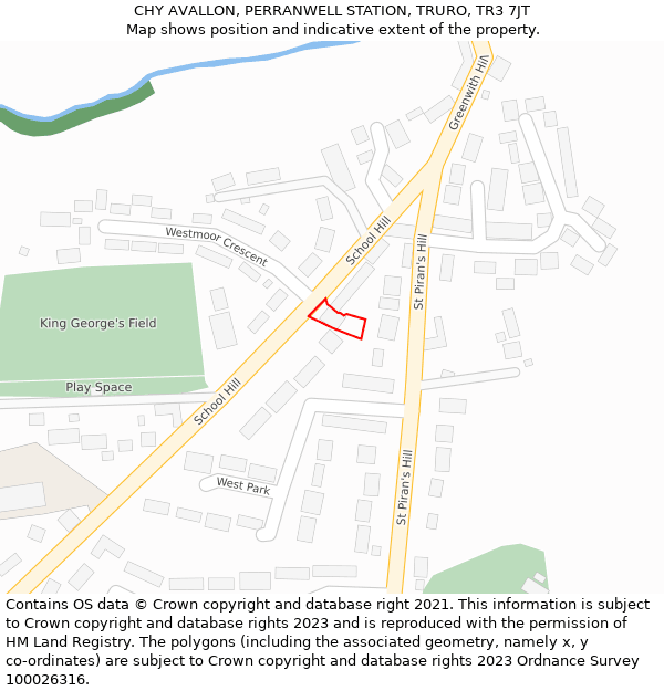 CHY AVALLON, PERRANWELL STATION, TRURO, TR3 7JT: Location map and indicative extent of plot