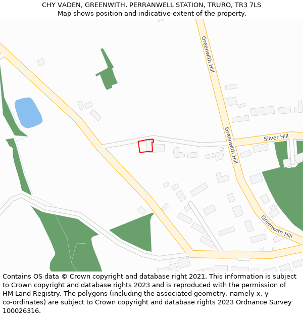 CHY VADEN, GREENWITH, PERRANWELL STATION, TRURO, TR3 7LS: Location map and indicative extent of plot