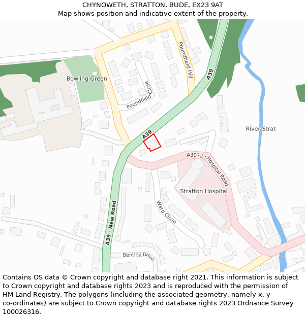 CHYNOWETH, STRATTON, BUDE, EX23 9AT: Location map and indicative extent of plot