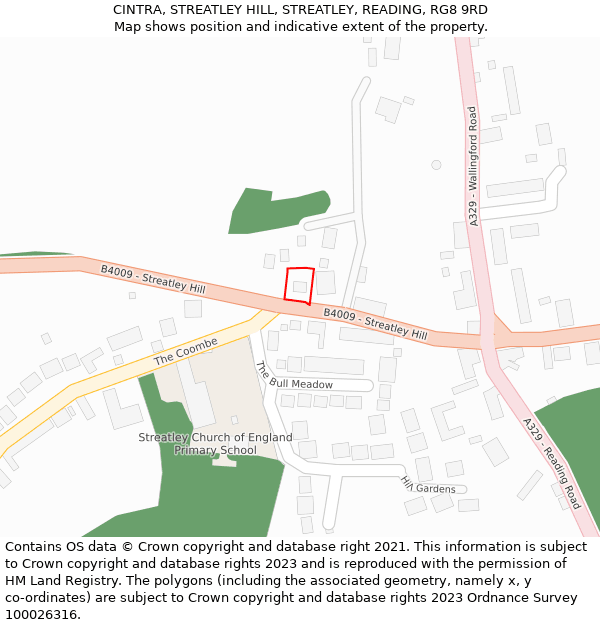 CINTRA, STREATLEY HILL, STREATLEY, READING, RG8 9RD: Location map and indicative extent of plot