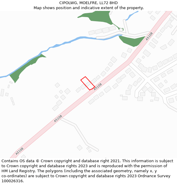 CIPOLWG, MOELFRE, LL72 8HD: Location map and indicative extent of plot