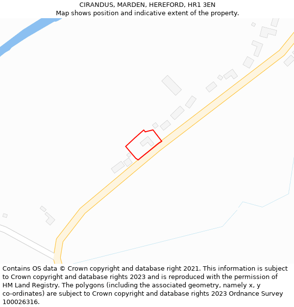 CIRANDUS, MARDEN, HEREFORD, HR1 3EN: Location map and indicative extent of plot