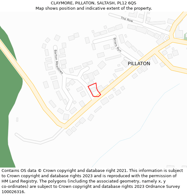 CLAYMORE, PILLATON, SALTASH, PL12 6QS: Location map and indicative extent of plot