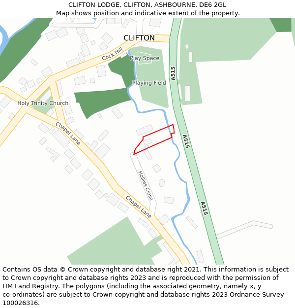 CLIFTON LODGE, CLIFTON, ASHBOURNE, DE6 2GL: Location map and indicative extent of plot