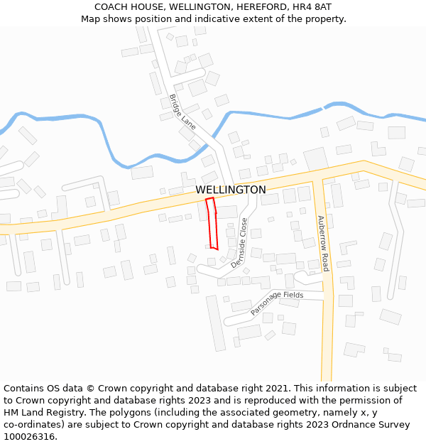 COACH HOUSE, WELLINGTON, HEREFORD, HR4 8AT: Location map and indicative extent of plot