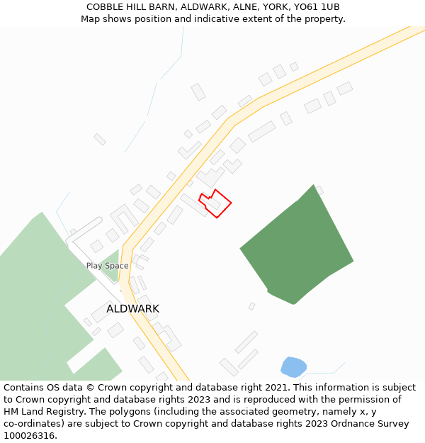 COBBLE HILL BARN, ALDWARK, ALNE, YORK, YO61 1UB: Location map and indicative extent of plot