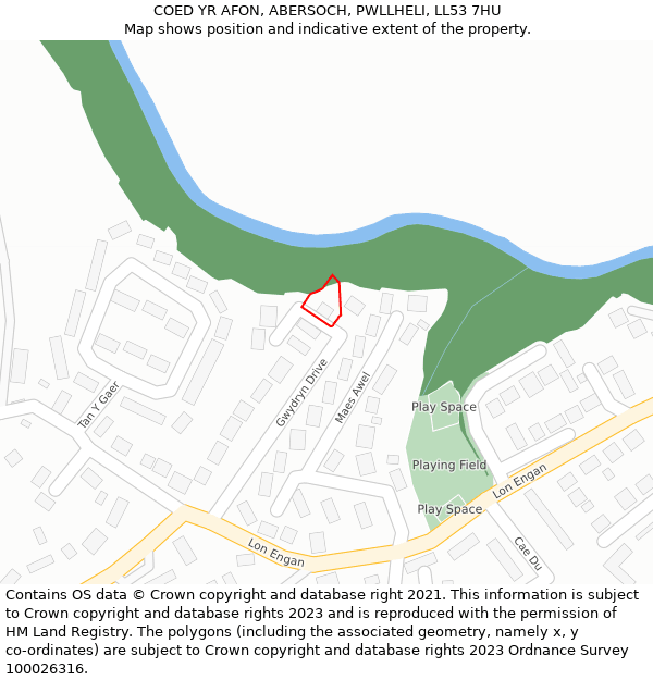 COED YR AFON, ABERSOCH, PWLLHELI, LL53 7HU: Location map and indicative extent of plot