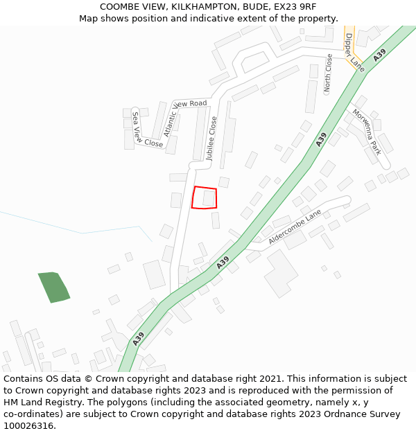 COOMBE VIEW, KILKHAMPTON, BUDE, EX23 9RF: Location map and indicative extent of plot