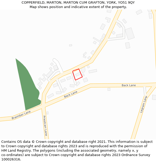 COPPERFIELD, MARTON, MARTON CUM GRAFTON, YORK, YO51 9QY: Location map and indicative extent of plot