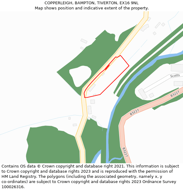 COPPERLEIGH, BAMPTON, TIVERTON, EX16 9NL: Location map and indicative extent of plot