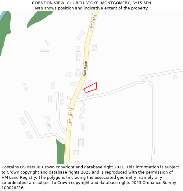 CORNDON VIEW, CHURCH STOKE, MONTGOMERY, SY15 6EN: Location map and indicative extent of plot