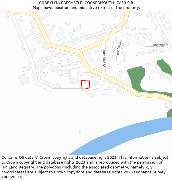 CORRYLYN, PAPCASTLE, COCKERMOUTH, CA13 0JR: Location map and indicative extent of plot