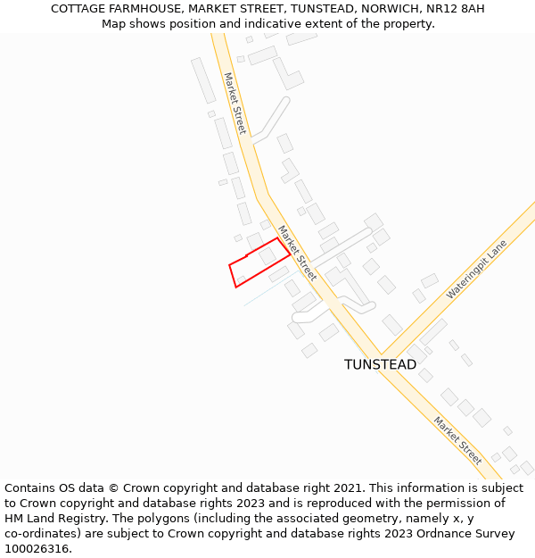 COTTAGE FARMHOUSE, MARKET STREET, TUNSTEAD, NORWICH, NR12 8AH: Location map and indicative extent of plot