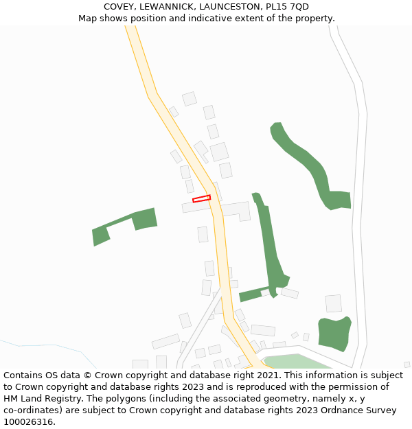 COVEY, LEWANNICK, LAUNCESTON, PL15 7QD: Location map and indicative extent of plot