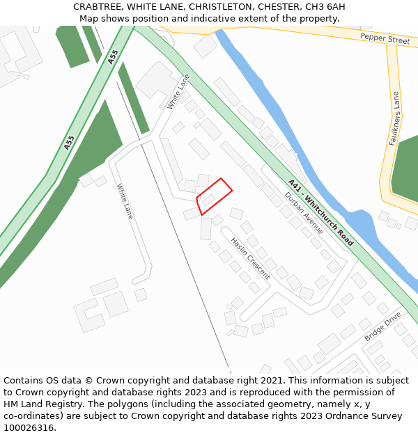 CRABTREE, WHITE LANE, CHRISTLETON, CHESTER, CH3 6AH: Location map and indicative extent of plot