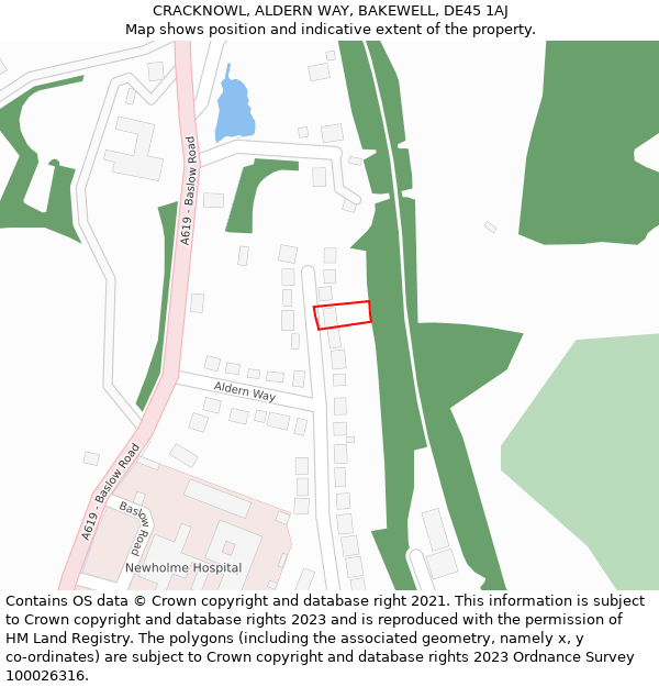 CRACKNOWL, ALDERN WAY, BAKEWELL, DE45 1AJ: Location map and indicative extent of plot