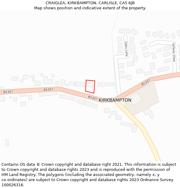 CRAIGLEA, KIRKBAMPTON, CARLISLE, CA5 6JB: Location map and indicative extent of plot