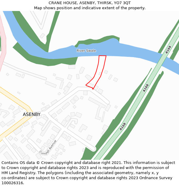 CRANE HOUSE, ASENBY, THIRSK, YO7 3QT: Location map and indicative extent of plot