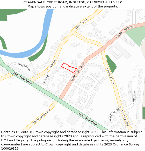 CRAVENDALE, CROFT ROAD, INGLETON, CARNFORTH, LA6 3BZ: Location map and indicative extent of plot