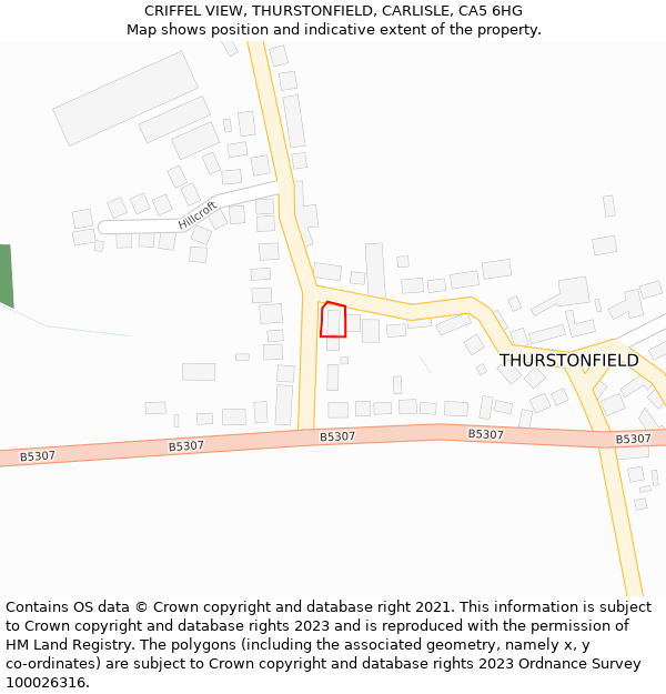 CRIFFEL VIEW, THURSTONFIELD, CARLISLE, CA5 6HG: Location map and indicative extent of plot
