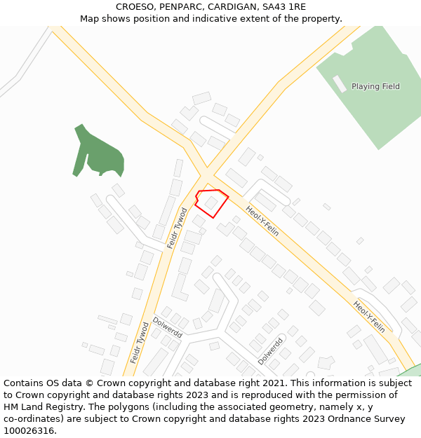 CROESO, PENPARC, CARDIGAN, SA43 1RE: Location map and indicative extent of plot