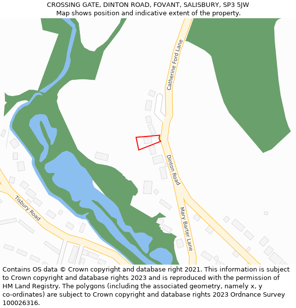 CROSSING GATE, DINTON ROAD, FOVANT, SALISBURY, SP3 5JW: Location map and indicative extent of plot