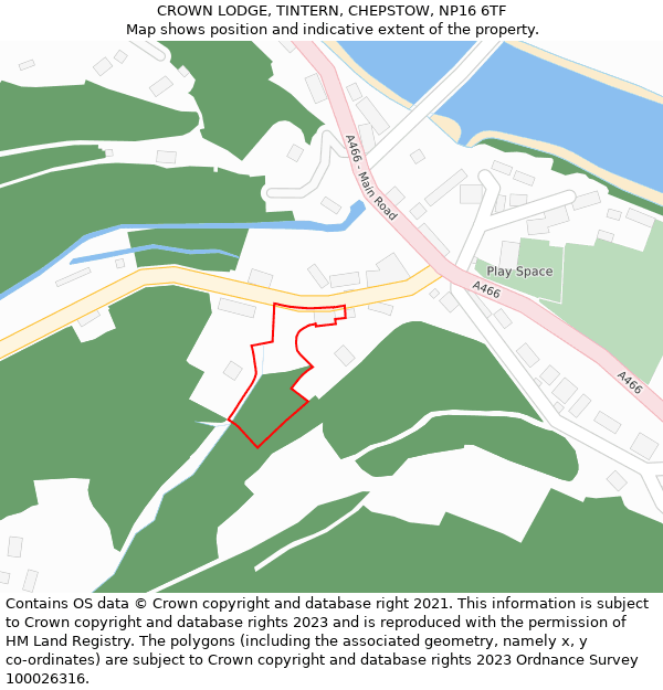 CROWN LODGE, TINTERN, CHEPSTOW, NP16 6TF: Location map and indicative extent of plot